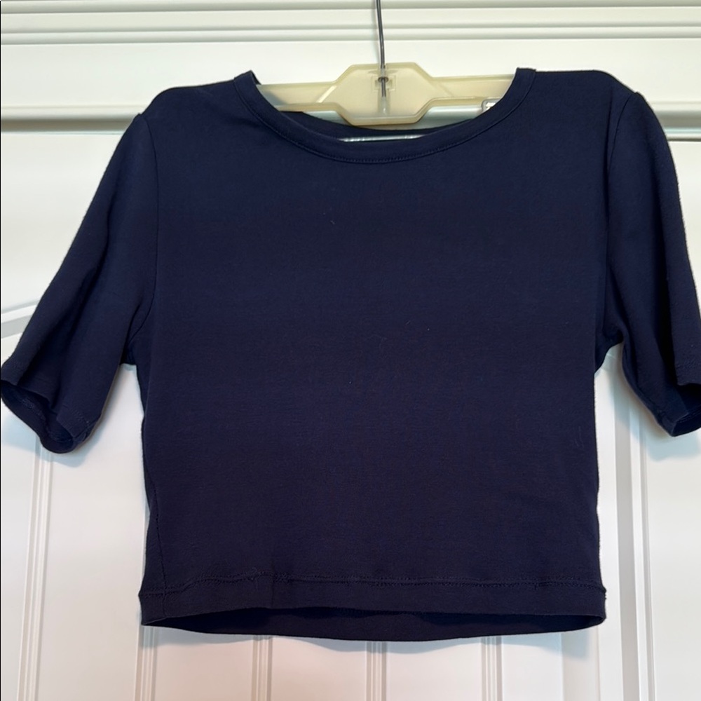 J. Crew Dark Blue Crop Top